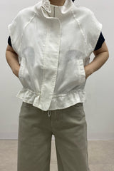 Linen Zip Vest Jacket
