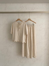 Linen Frill Hem Set