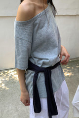 Stripe Off-Shoulder Tee