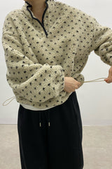 Dumble Dot Fleece Half-Snap Top