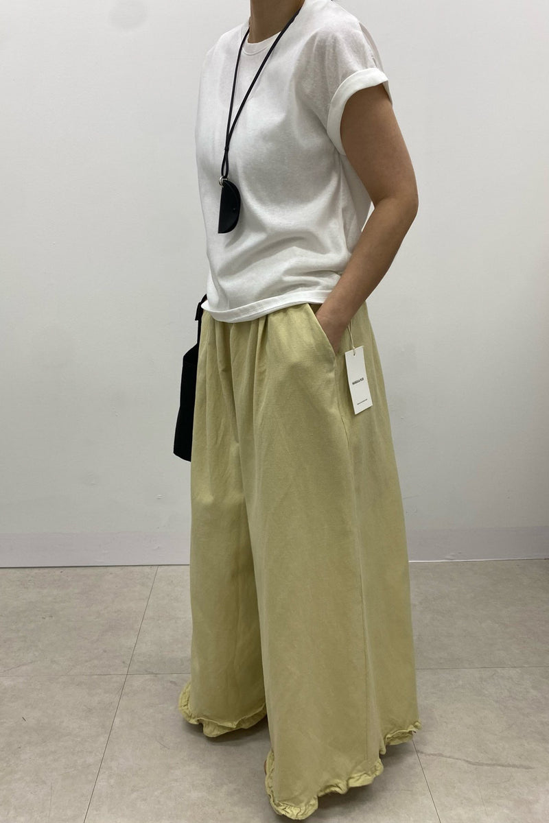 Linen Frill Wide Pants
