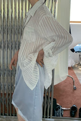 Linen Stripe Loose Shirt