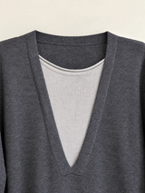 Layered Deep Neck Knit