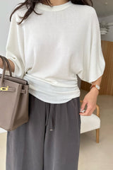 Shirring Wide Knit Tee