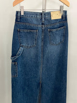 Pocket Long Denim Skirt