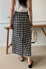 Crinkle Gingham Skirt