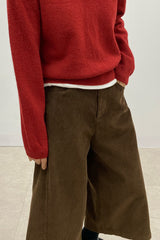Crop Corduroy Banded Pants