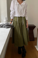 Yoke Shirring Skirt