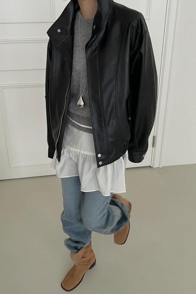 Leather Bomber Jacket