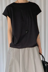 Back Pleat French Sleeve Tee