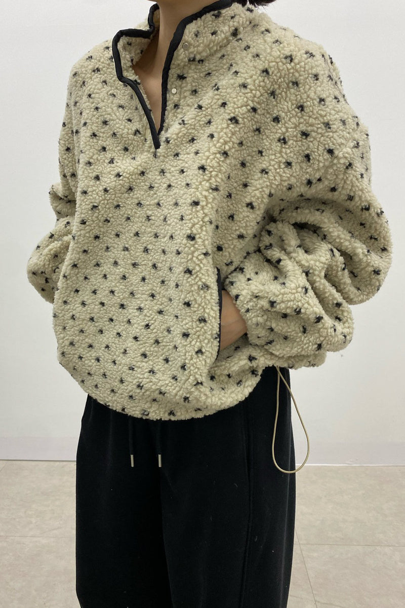 Dumble Dot Fleece Half-Snap Top
