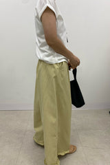 Linen Frill Wide Pants