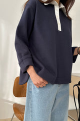 Contrast Collar Sweatshirt