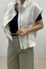 Linen Zip Vest Jacket