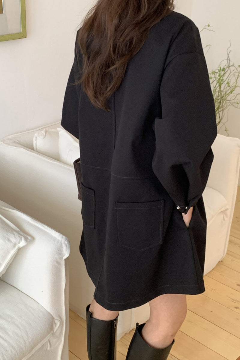 Modern Half-Zip Mini Dress