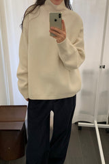 Flora Wool Turtleneck in Ivory, women's wool turtleneck sweater