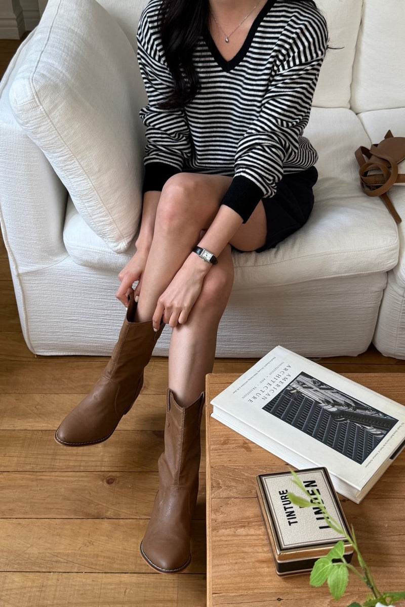 Stripe V-Neck Knit