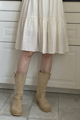 Suede Buckle Boot