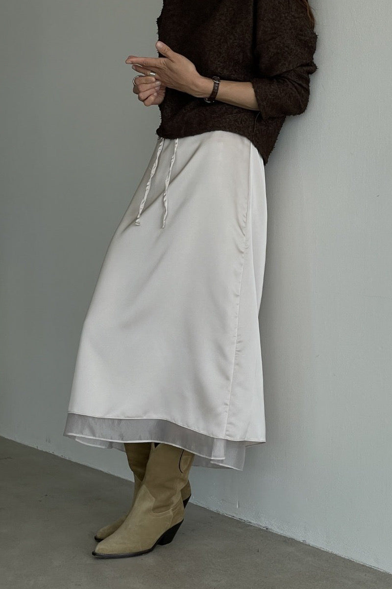 Layered Satin Skirt