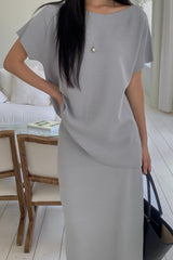 Boatneck Skirt Set