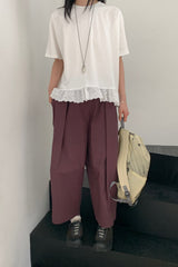 Scalloped Garment Washed Top