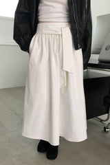 Waist Tie A-Line Skirt