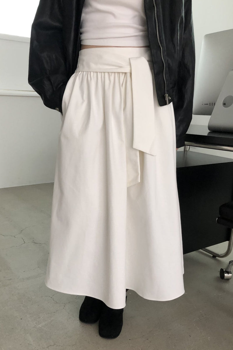 Waist Tie A-Line Skirt
