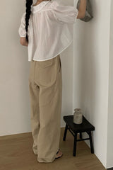 Pintuck Ruffle Blouse