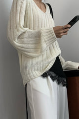 Airy V-Neck Knit Top