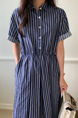 Breezy Stripe Pintuck Dress