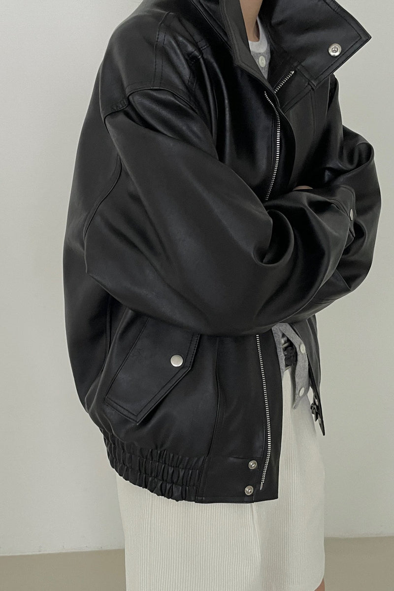 Leather Bomber Jacket