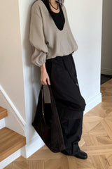 Deep U Neck Blouse