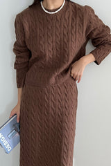 Cable Knit Skirt Set