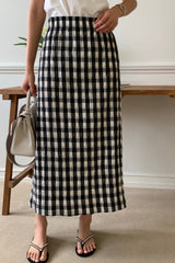 Crinkle Gingham Skirt