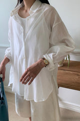 Crinkled Sheer Blouse