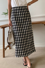 Crinkle Gingham Skirt