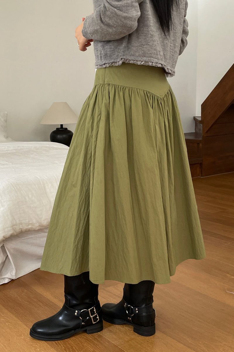 Yoke Shirring Skirt