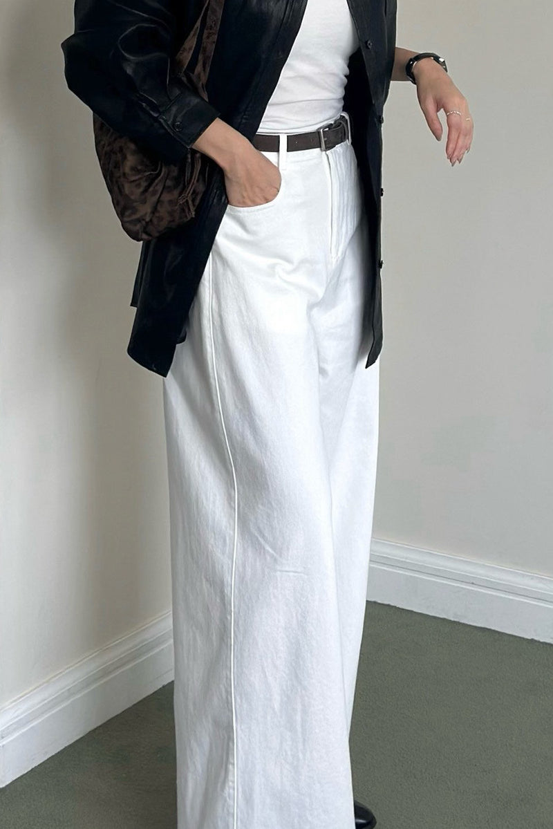 Classic Belted Wide Pants (Belt included)