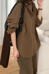 Moburn Stripe Wrap Shirt