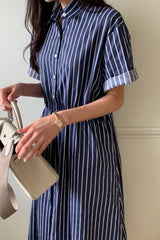 Breezy Stripe Pintuck Dress