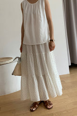 Tiered Polka Dot Maxi Skirt