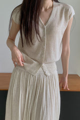 Summer Cardigan Pleat Set