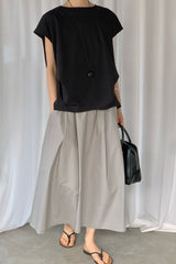 Back Pleat French Sleeve Tee