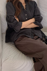 Check Ruffle Blouse