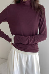 Wool Cont Turtleneck Tee
