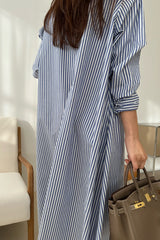 Stripe Frill Shirt Dress