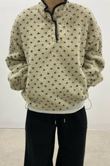Dumble Dot Fleece Half-Snap Top