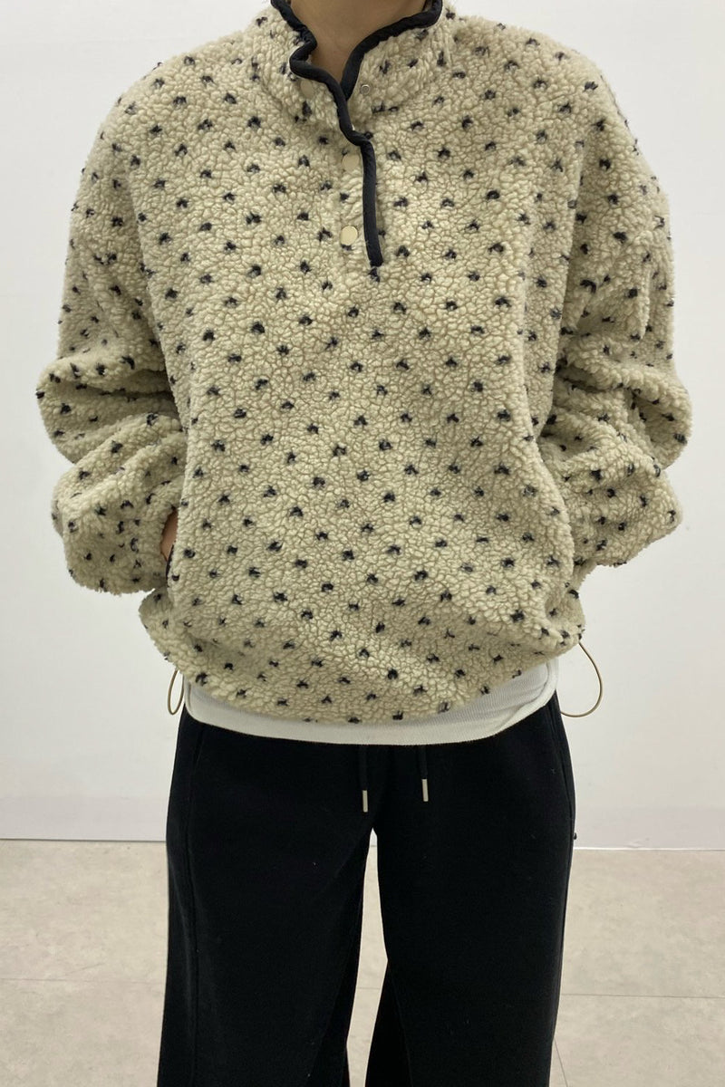Dumble Dot Fleece Half-Snap Top