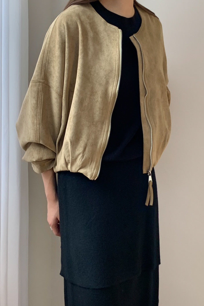 Suede Blouson Jacket