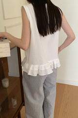 Double Ruffle Sleeveless Blouse